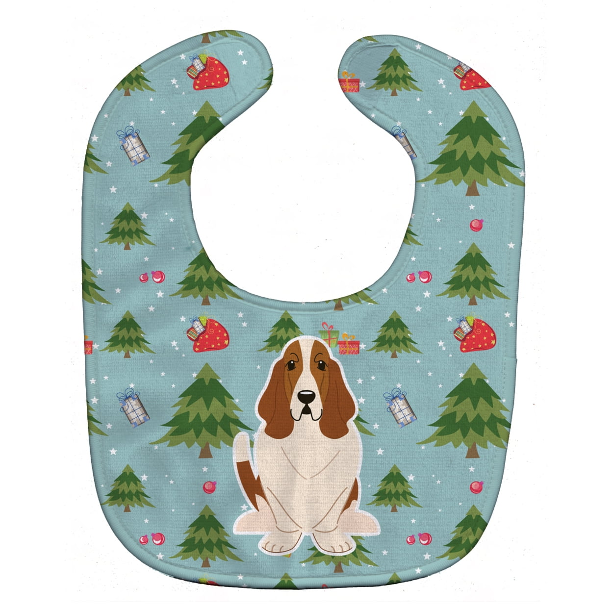 Bb4681bib Christmas Basset Hound Baby Bib