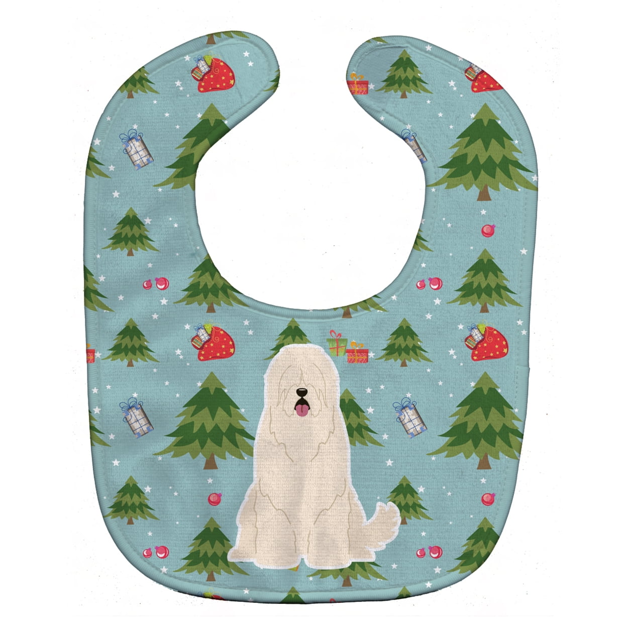 Bb4684bib Christmas South Russian Sheepdog Baby Bib