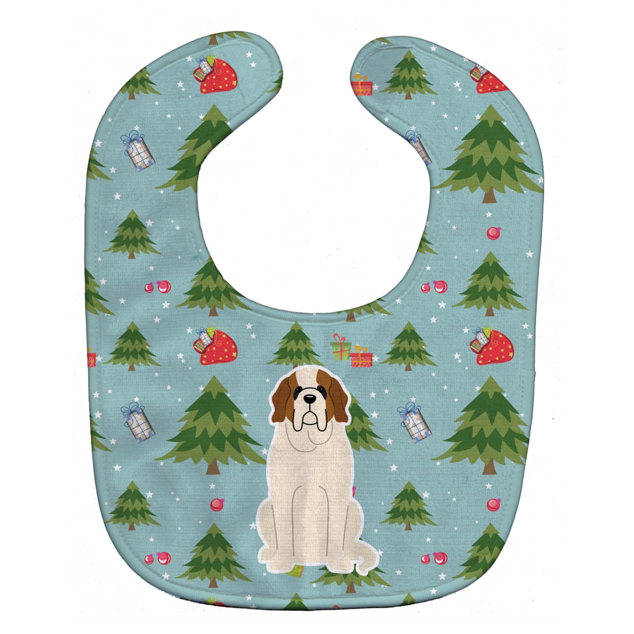 Bb4695bib Christmas Saint Bernard Baby Bib