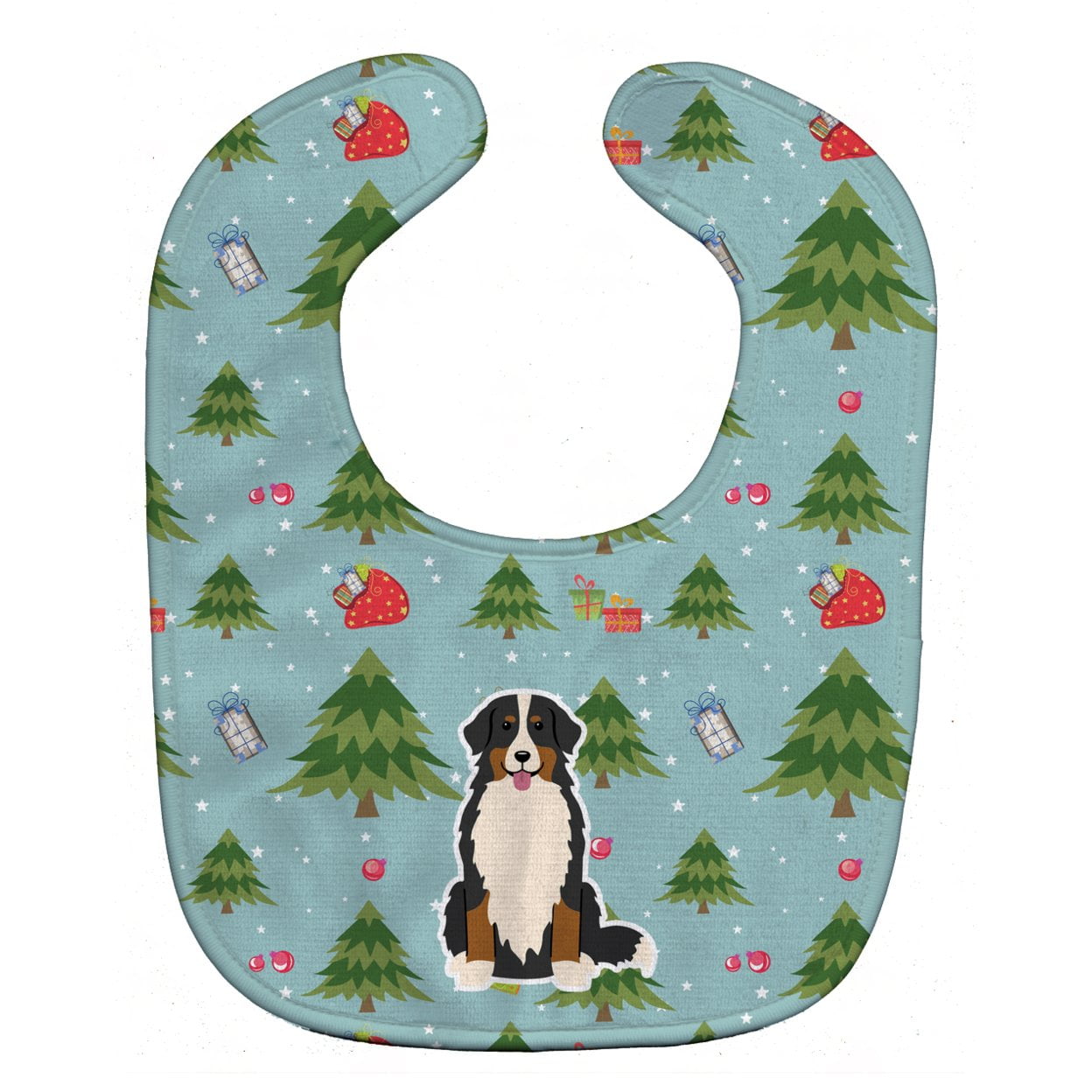 Bb4696bib Christmas Bernese Mountain Dog Baby Bib