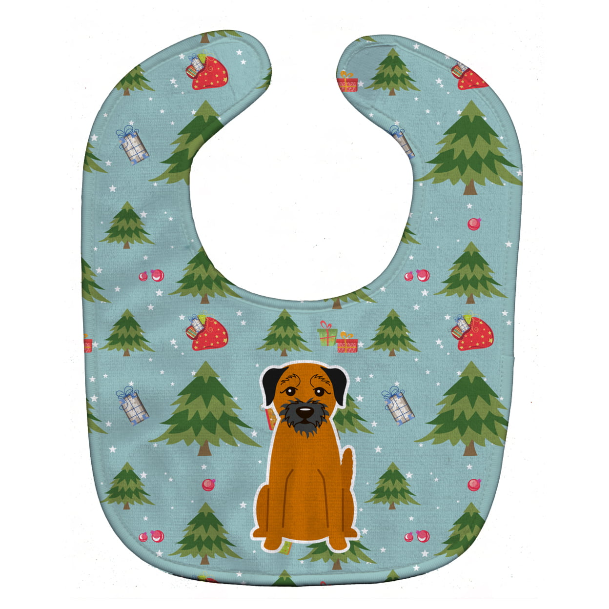 Bb4699bib Christmas Border Terrier Baby Bib