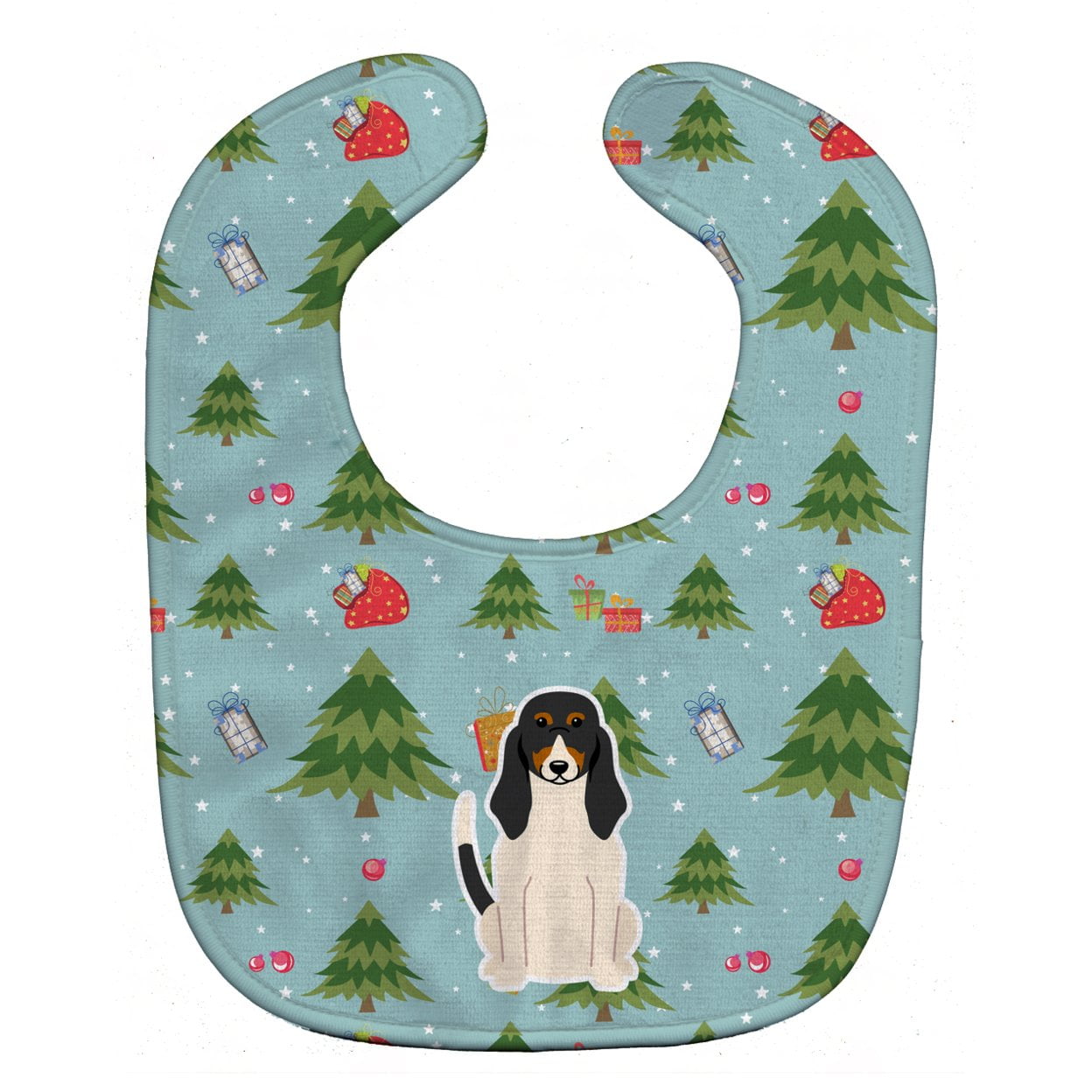 Bb4704bib Christmas Swiss Hound Baby Bib