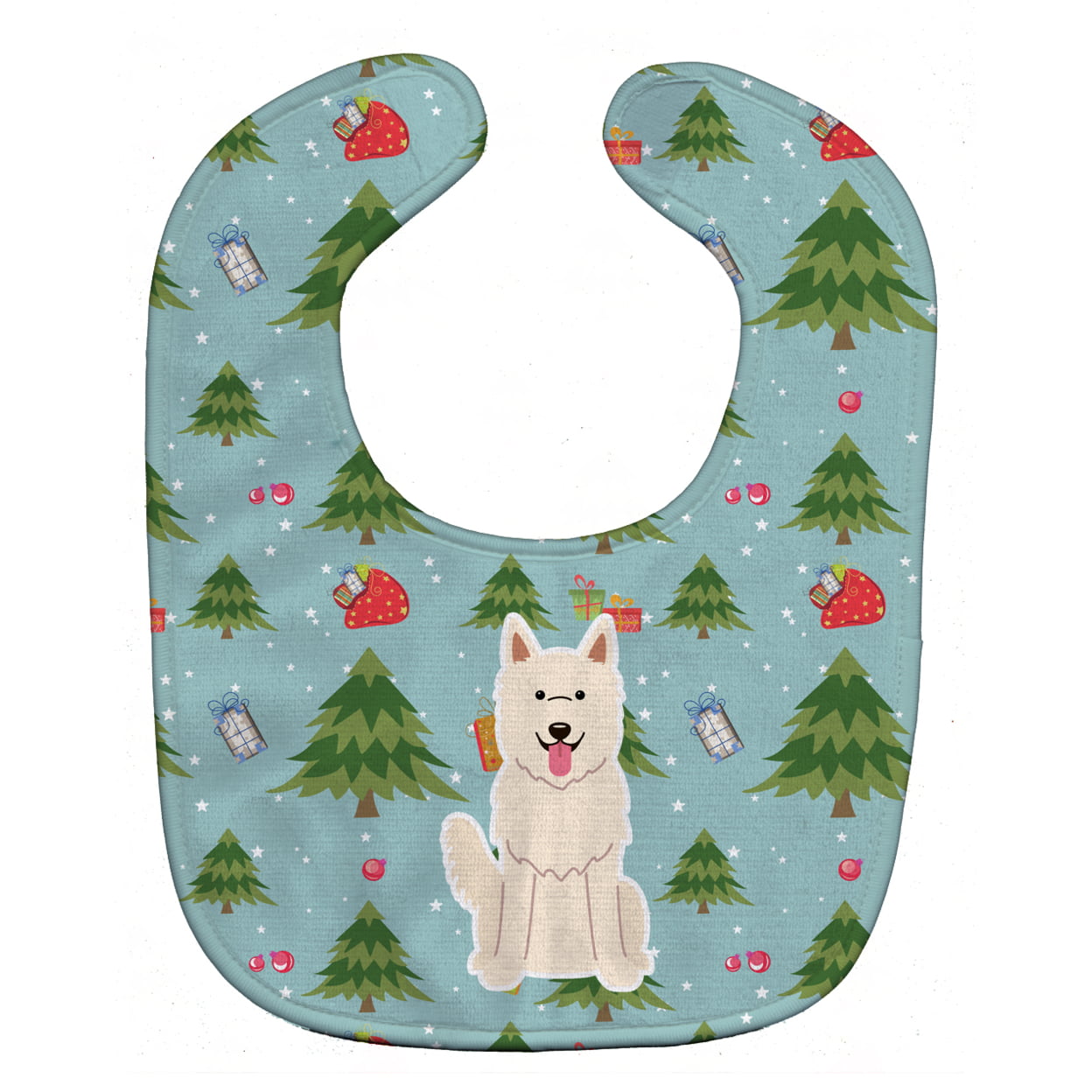 Bb4705bib Christmas White German Shepherd Baby Bib