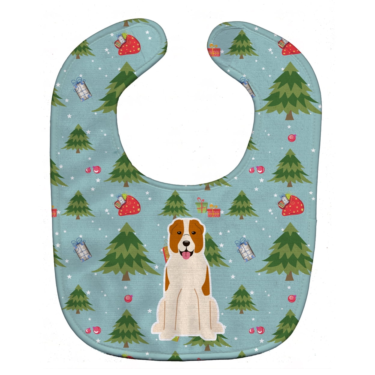 Bb4709bib Christmas Central Asian Shepherd Dog Baby Bib