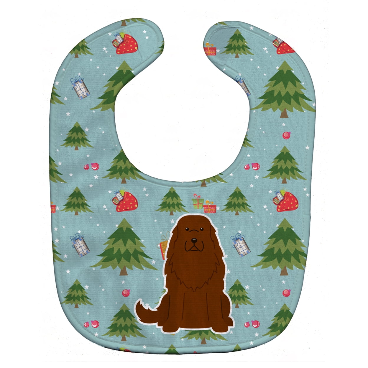 Bb4710bib Christmas Caucasian Shepherd Dog Baby Bib