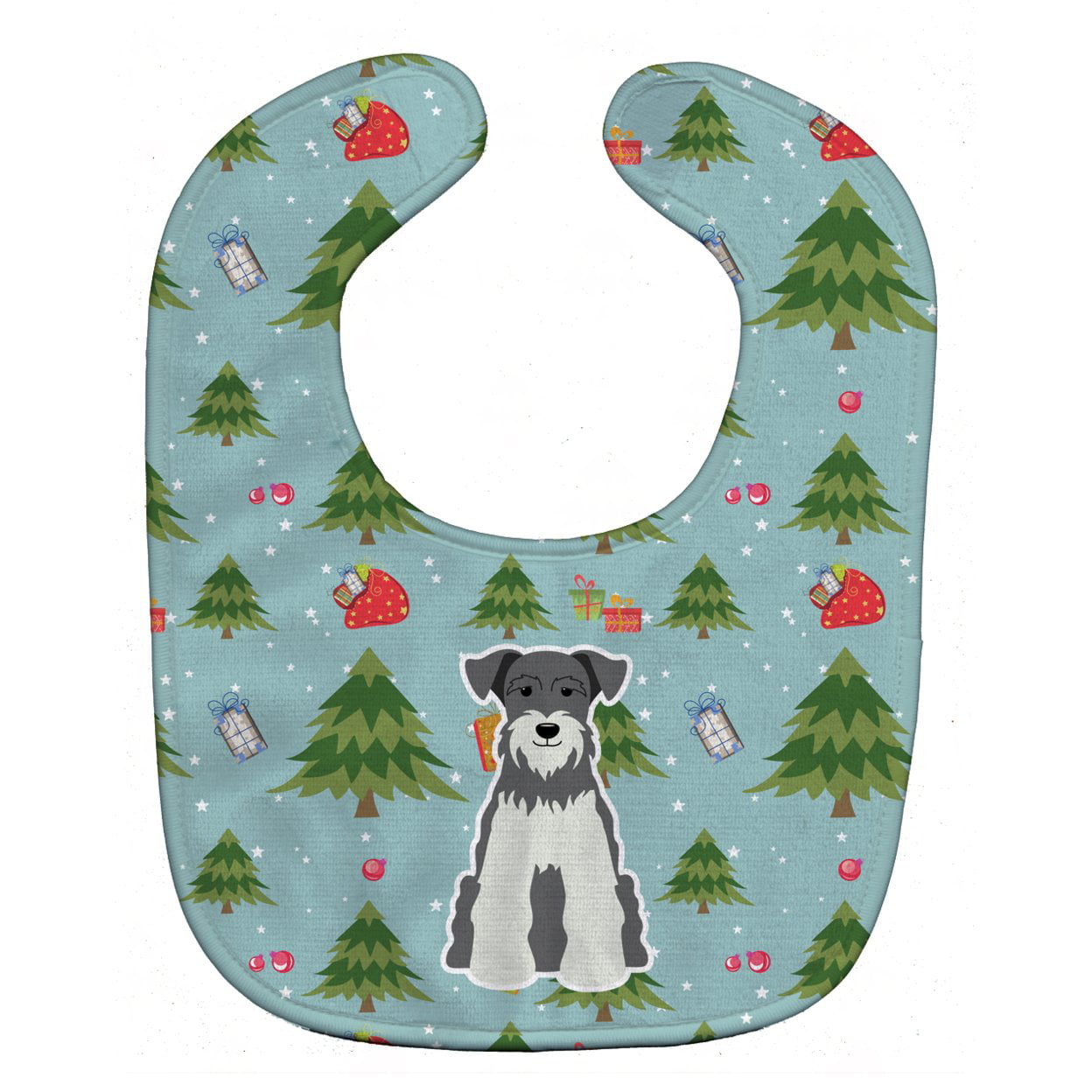 Bb4714bib Christmas Miniature Schanuzer Salt & Pepper Baby Bib