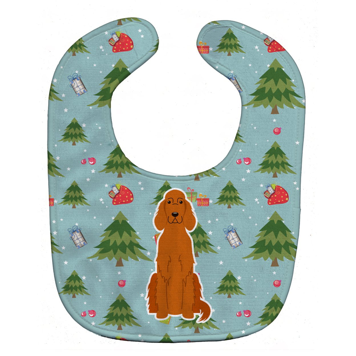 Bb4724bib Christmas Irish Setter Baby Bib