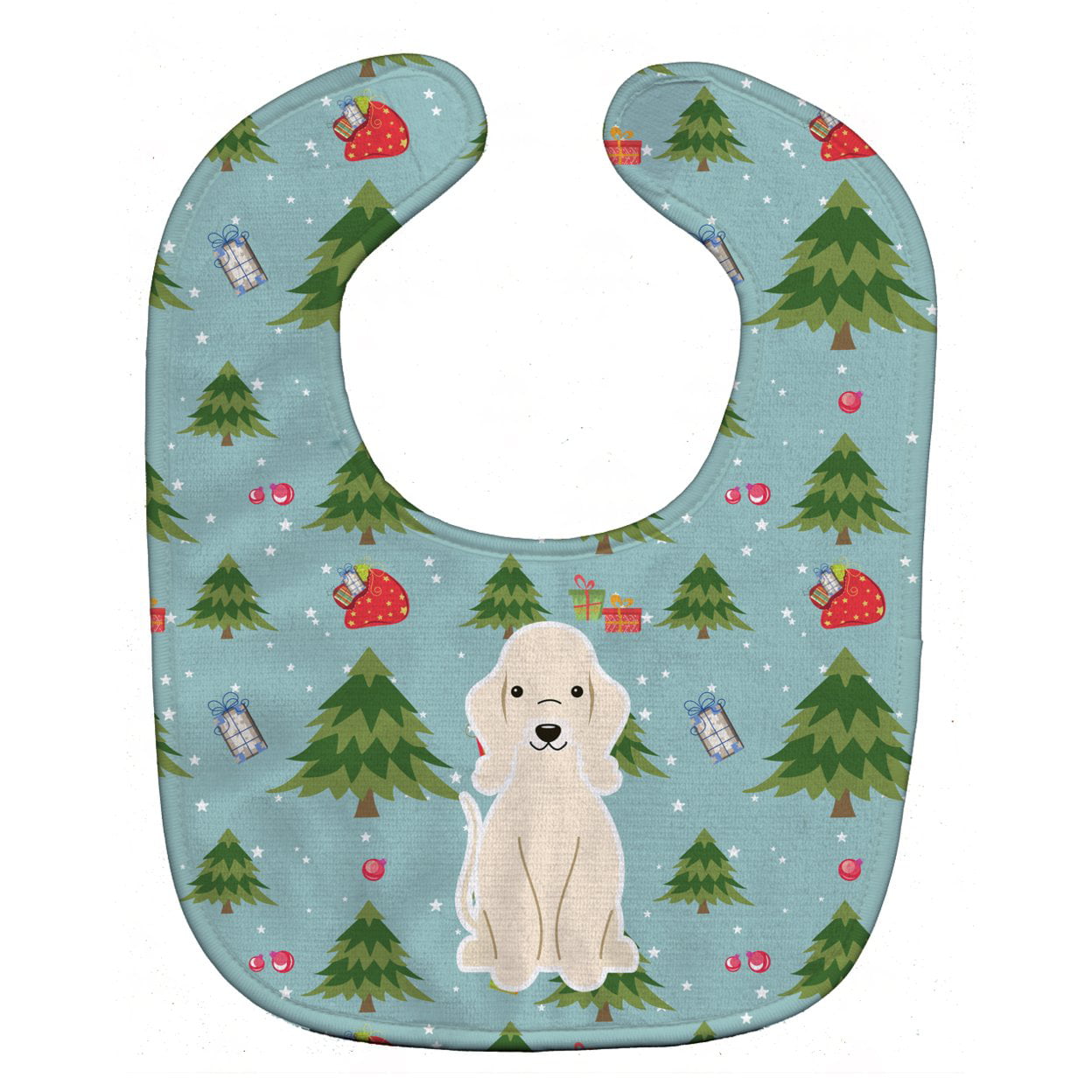 Christmas Bedlington Terrier Sandy Baby Bib