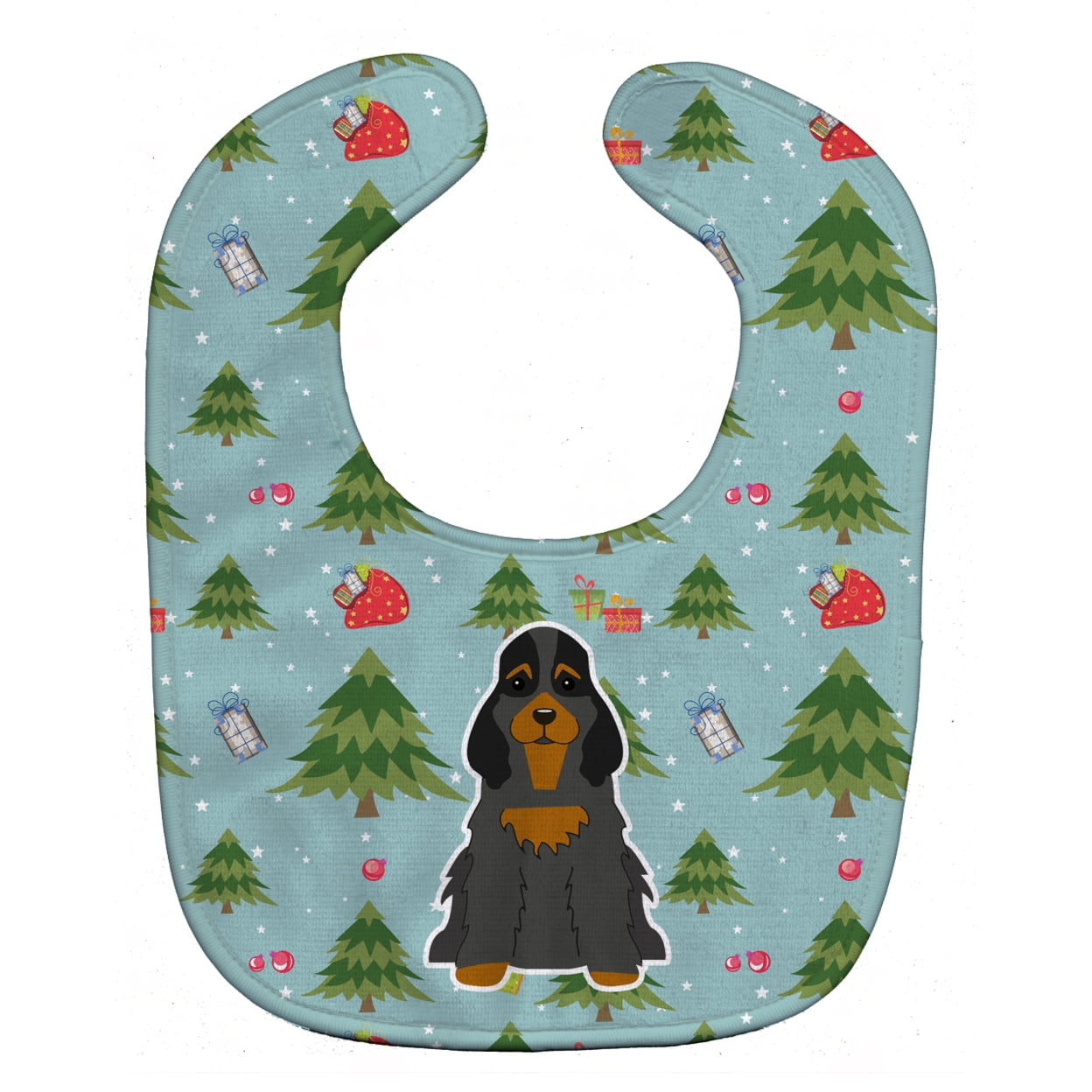 Bb4753bib Christmas Cocker Spaniel Black Tan Baby Bib