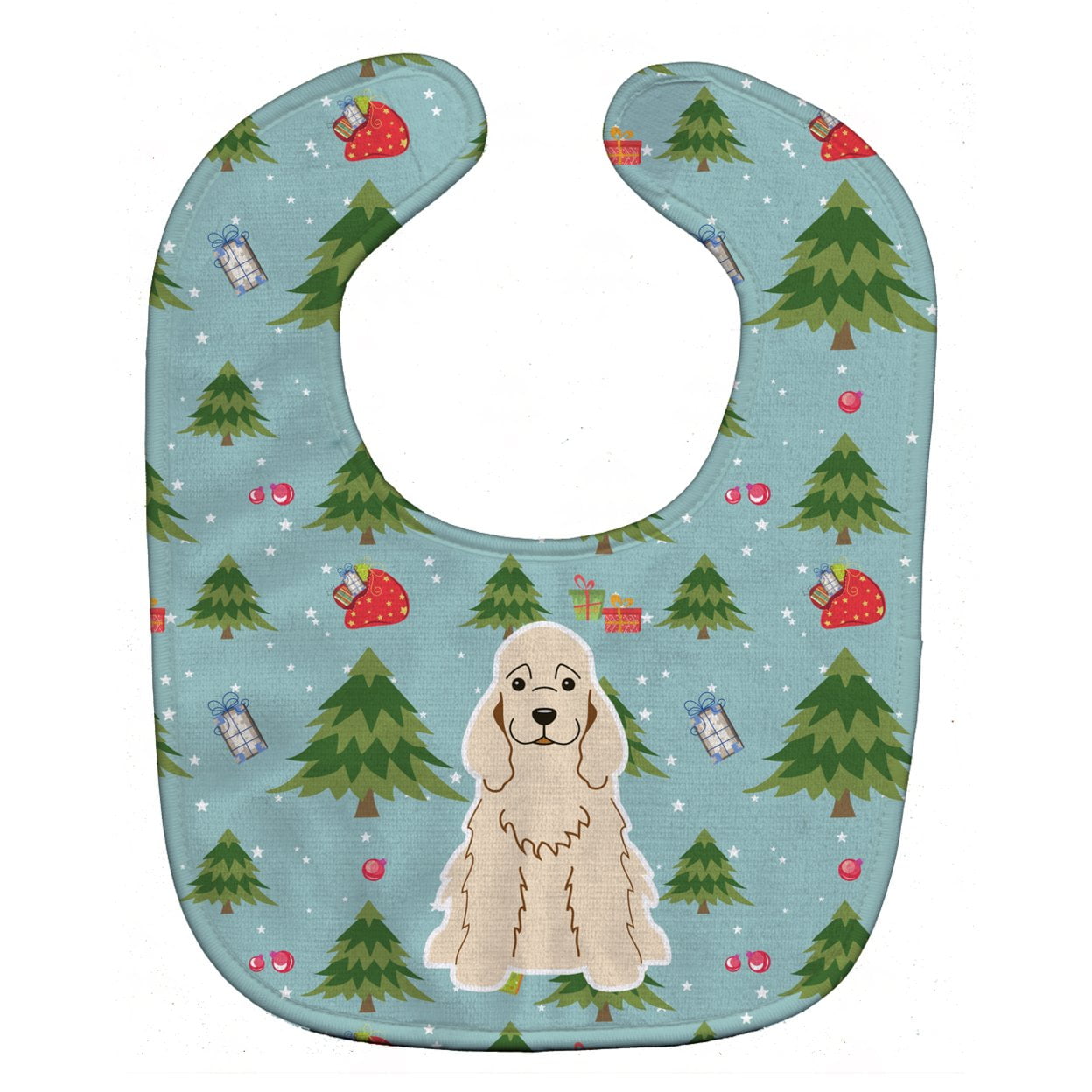 Bb4754bib Christmas Cocker Spaniel Buff Baby Bib