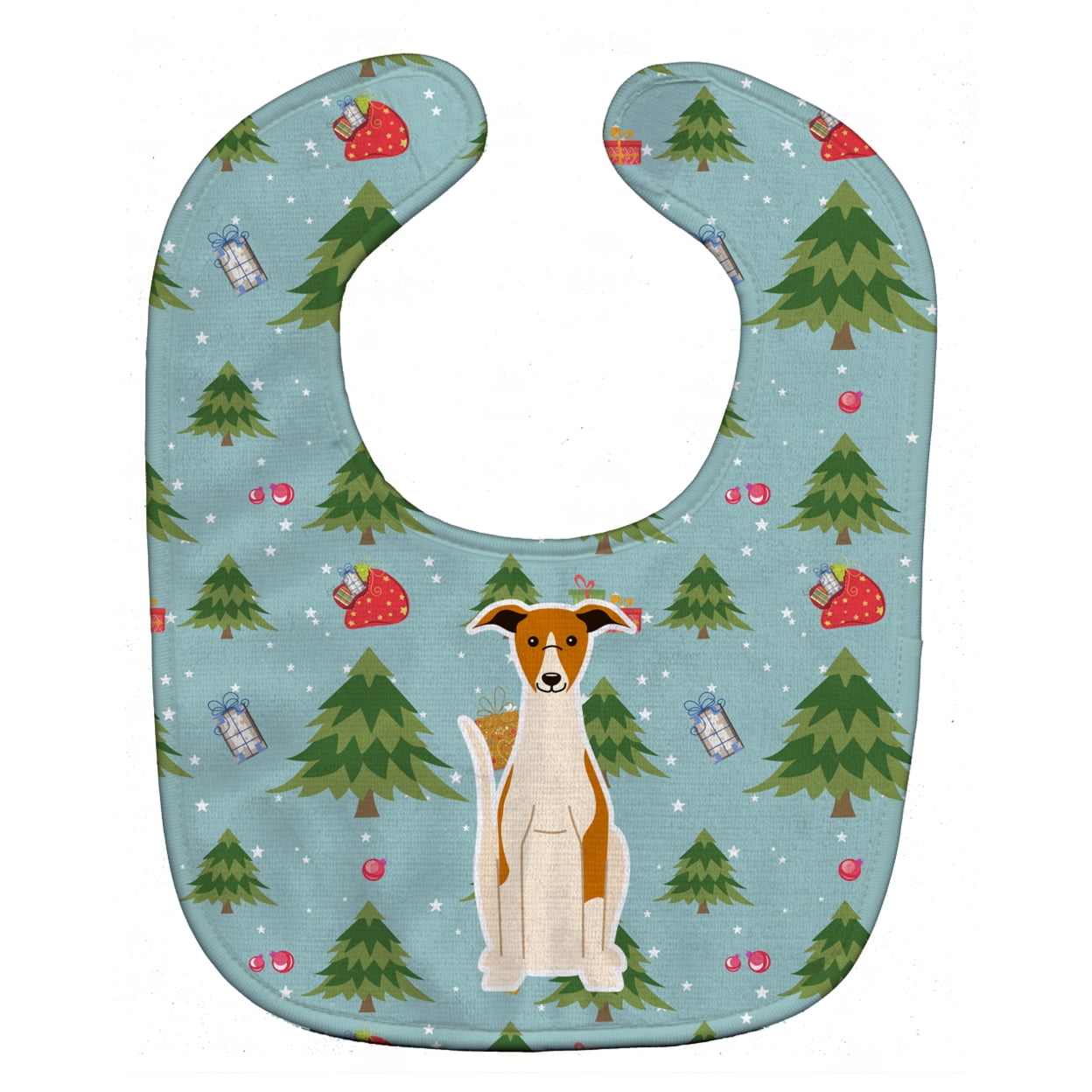 Bb4759bib Christmas Whippet Baby Bib