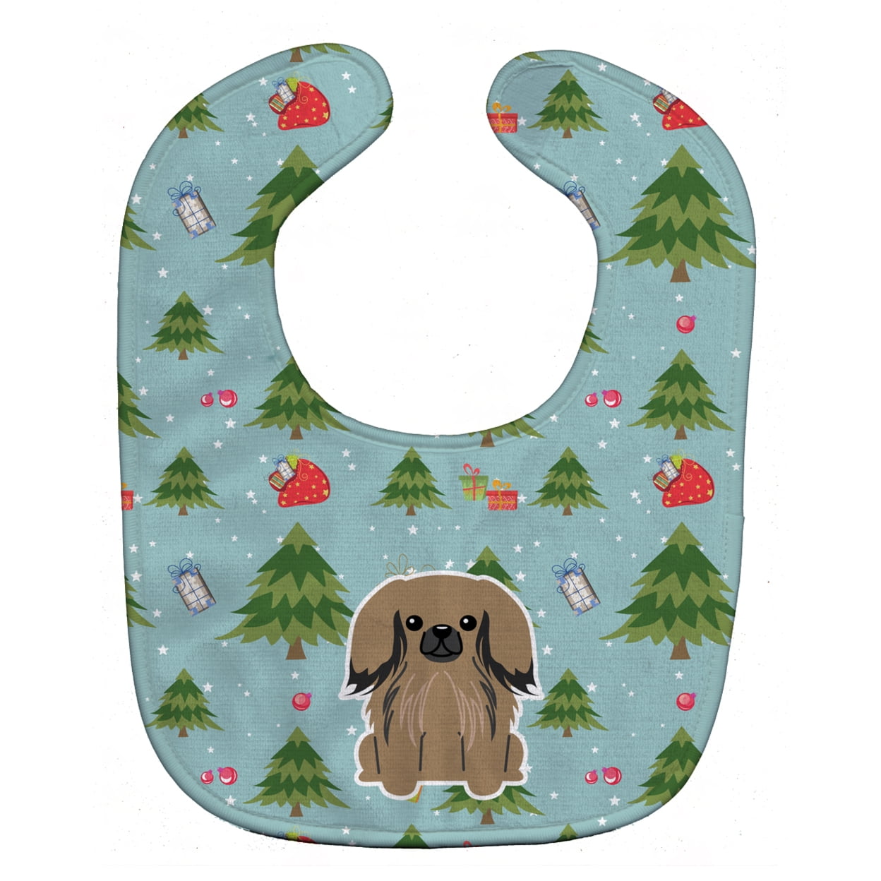 Bb4762bib Christmas Pekingnese Tan Baby Bib