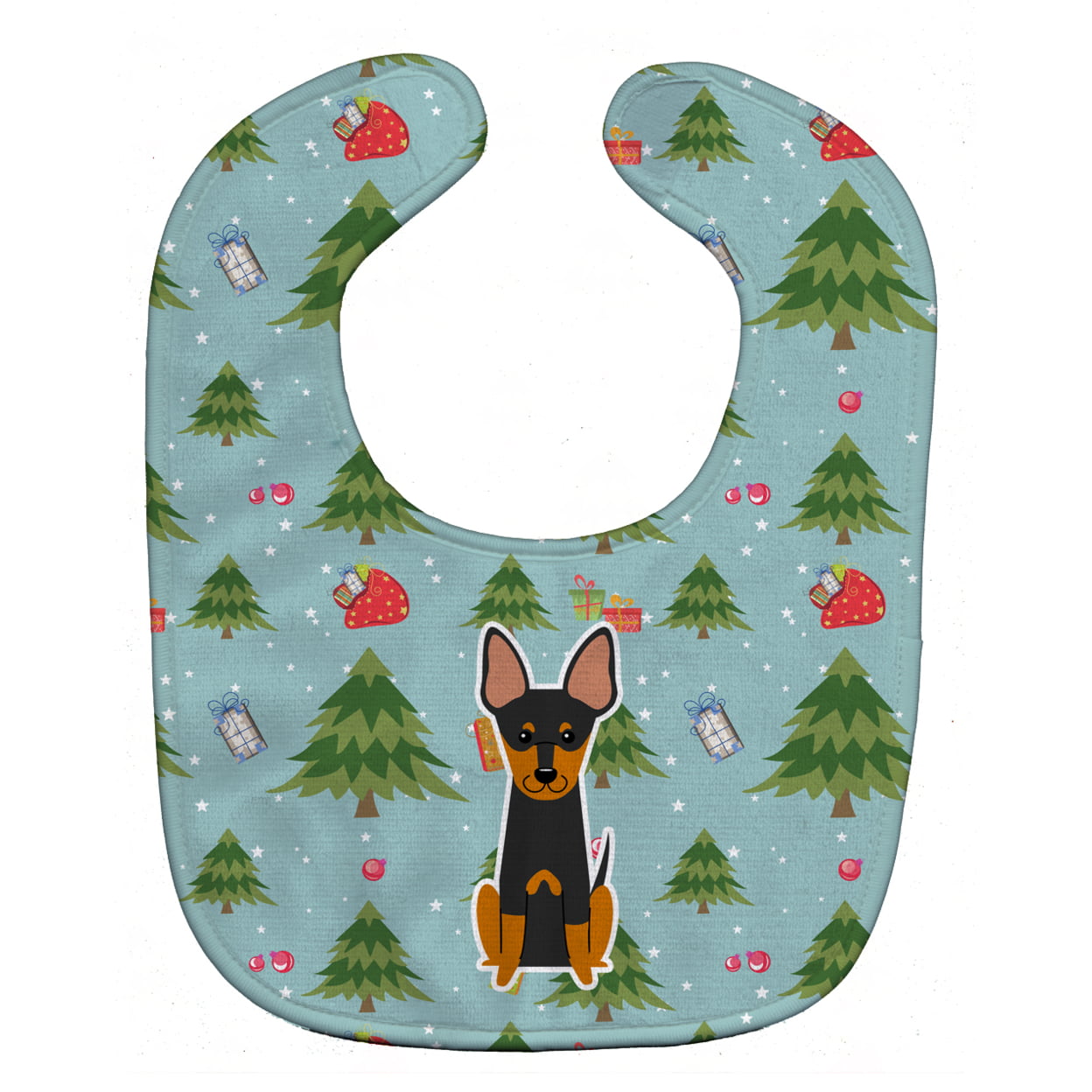 Bb4769bib Christmas English Toy Terrier Baby Bib