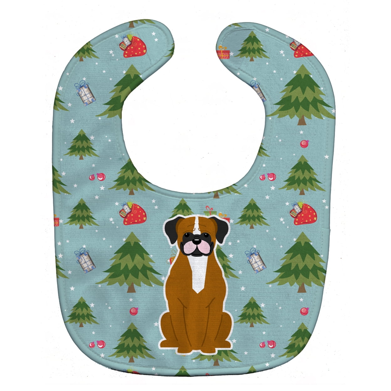 Bb4776bib Christmas Flashy Fawn Boxer Baby Bib