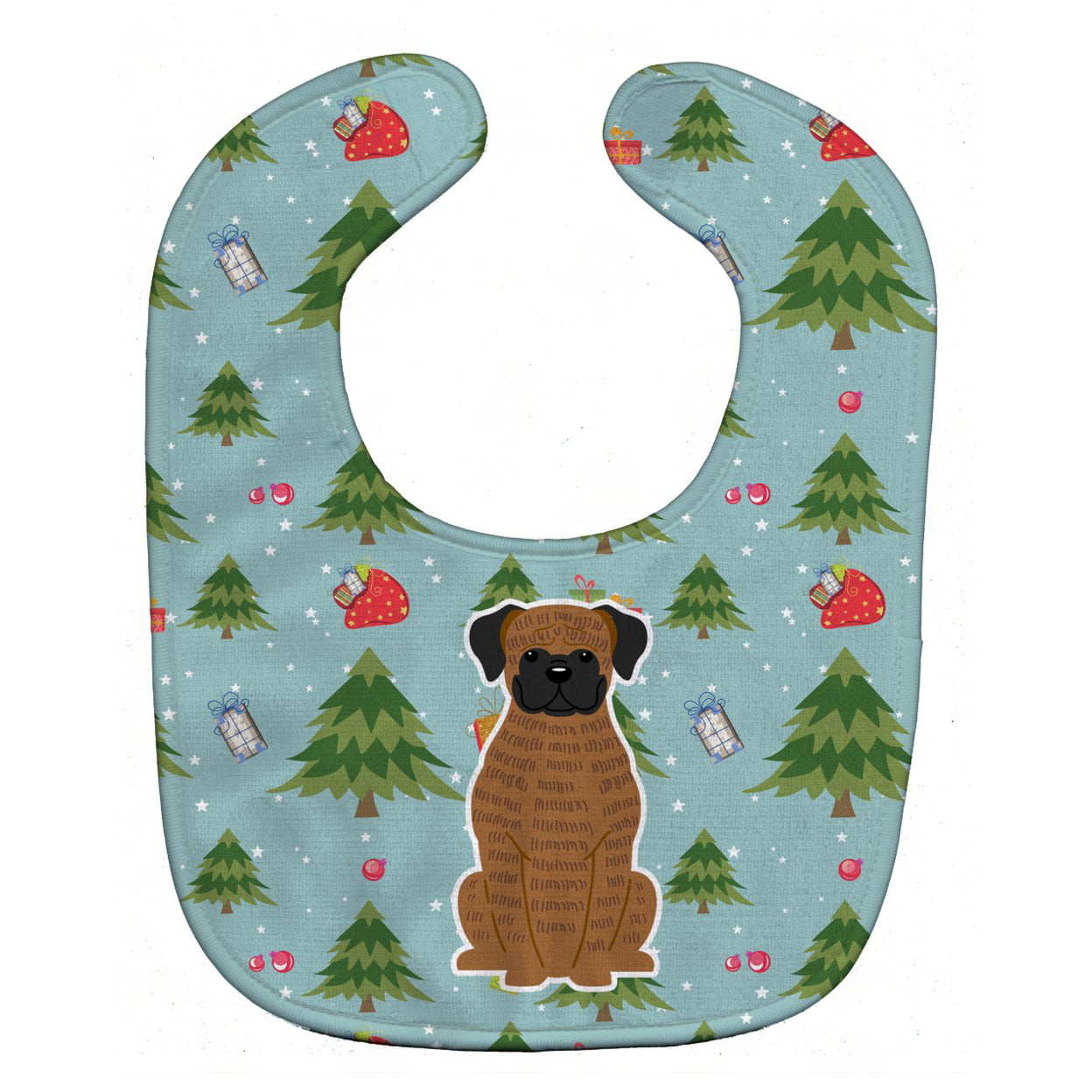 Bb4777bib Christmas Brindle Boxer Baby Bib