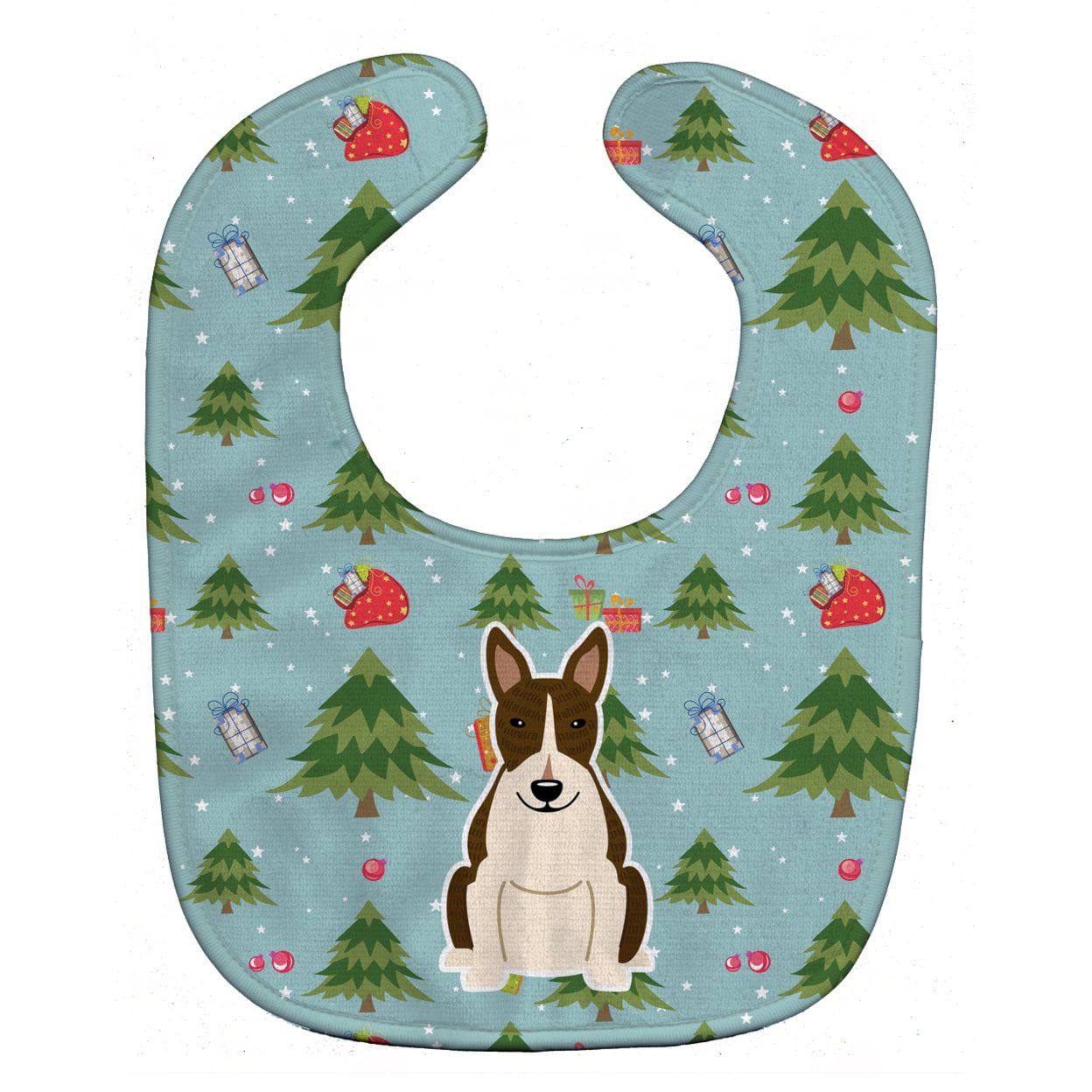 Bb4796bib Christmas Bull Terrier Dark Brindle Baby Bib