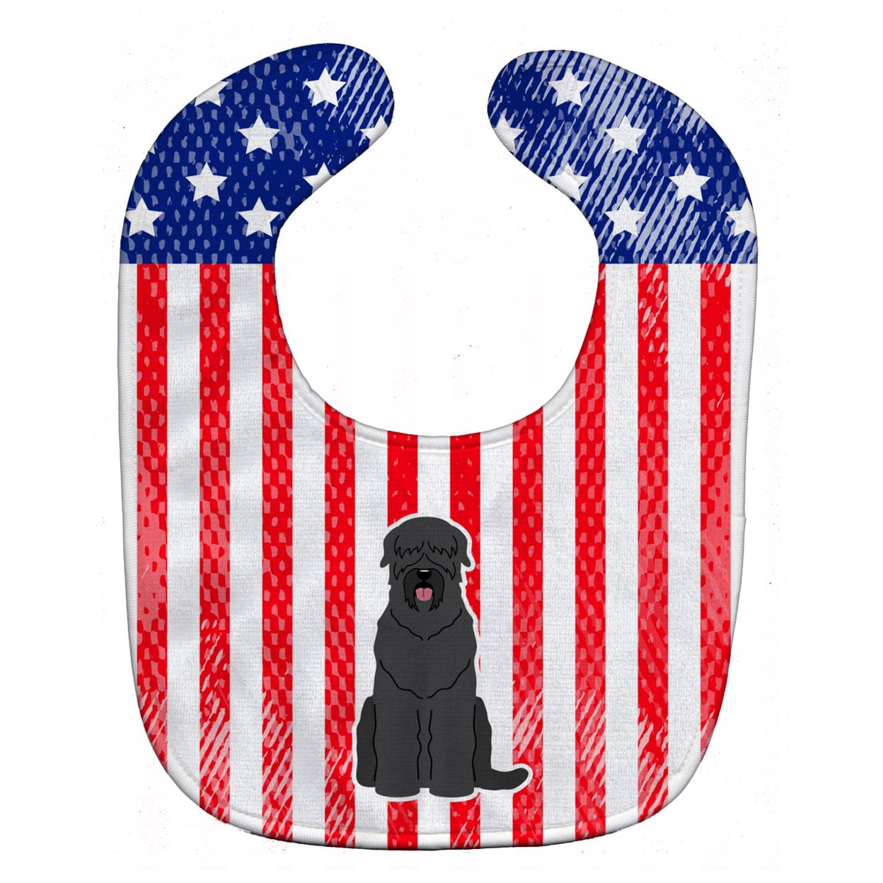 Bb3021bib Patriotic Usa Black Russian Terrier Baby Bib