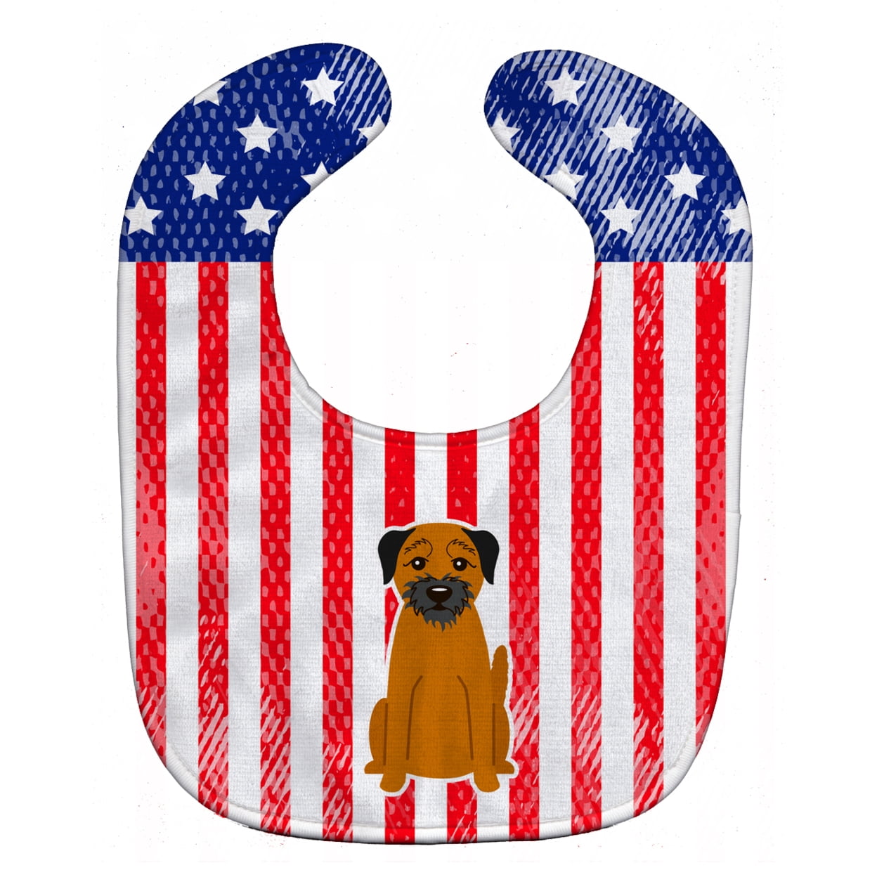 Bb3034bib Patriotic Usa Border Terrier Baby Bib