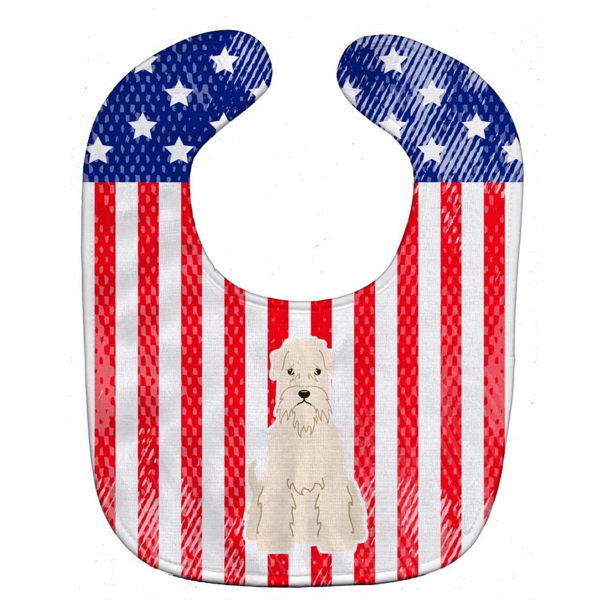 Bb3056bib Patriotic Usa Soft Coated Wheaten Terrier Baby Bib