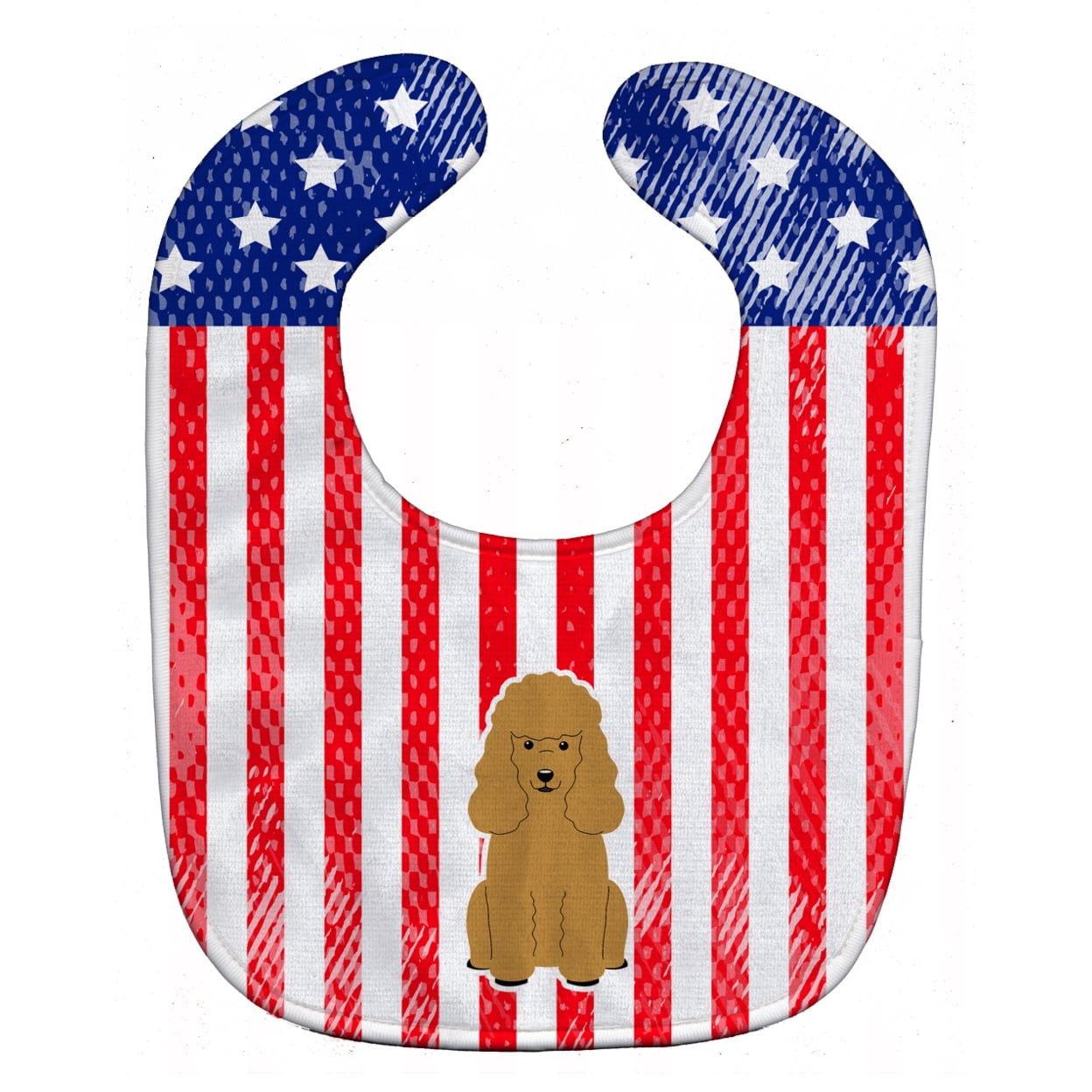 Bb3064bib Patriotic Usa Poodle Tan Baby Bib