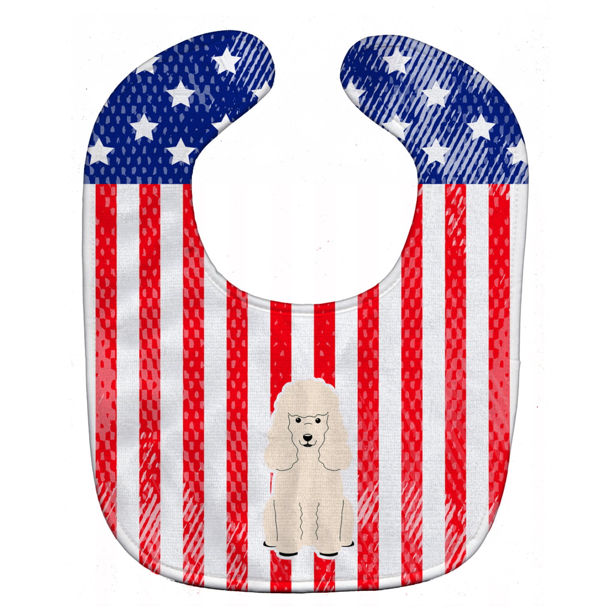 Bb3065bib Patriotic Usa Poodle White Baby Bib