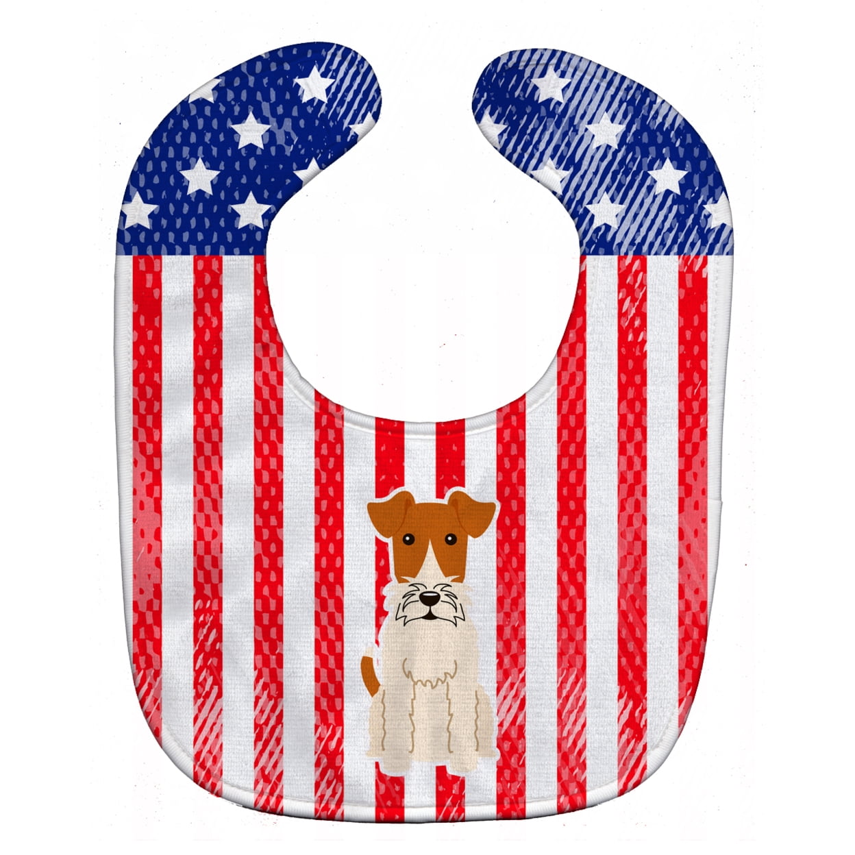 Bb3096bib Patriotic Usa Wire Fox Terrier Baby Bib