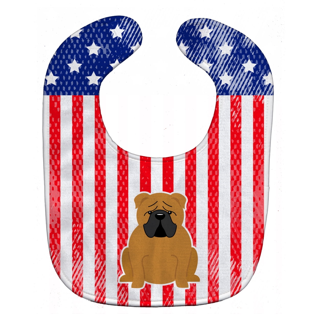 Bb3117bib Patriotic Usa English Bulldog Red Baby Bib