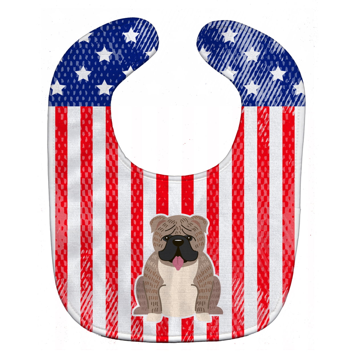 Bb3121bib Patriotic Usa English Bulldog Grey Brindle Baby Bib