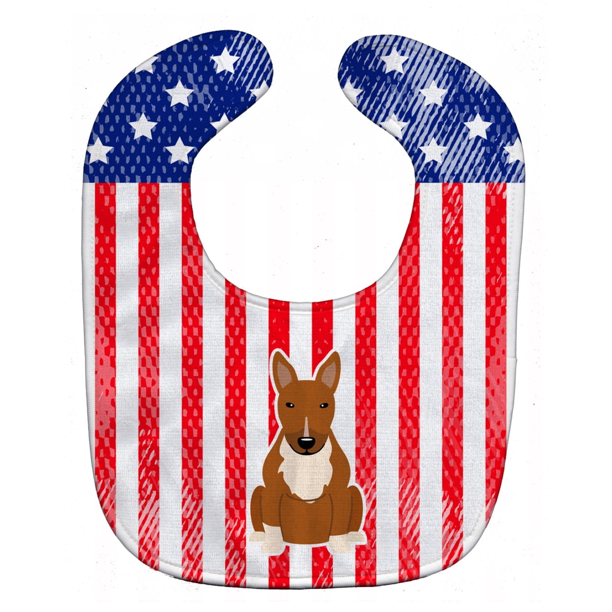 Bb3129bib Patriotic Usa Bull Terrier Red Baby Bib