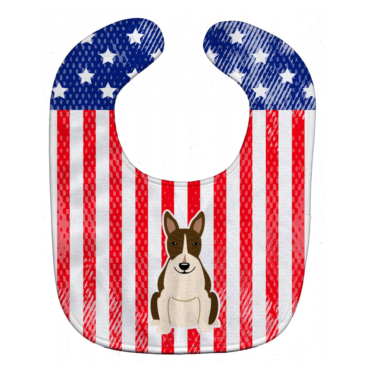 Bb3131bib Patriotic Usa Bull Terrier Dark Brindle Baby Bib