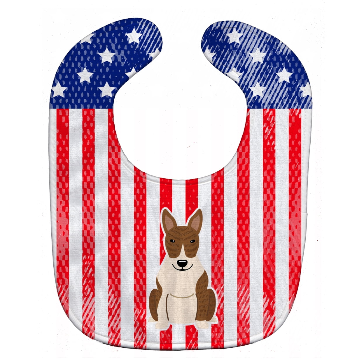 Bb3132bib Patriotic Usa Bull Terrier Brindle Baby Bib