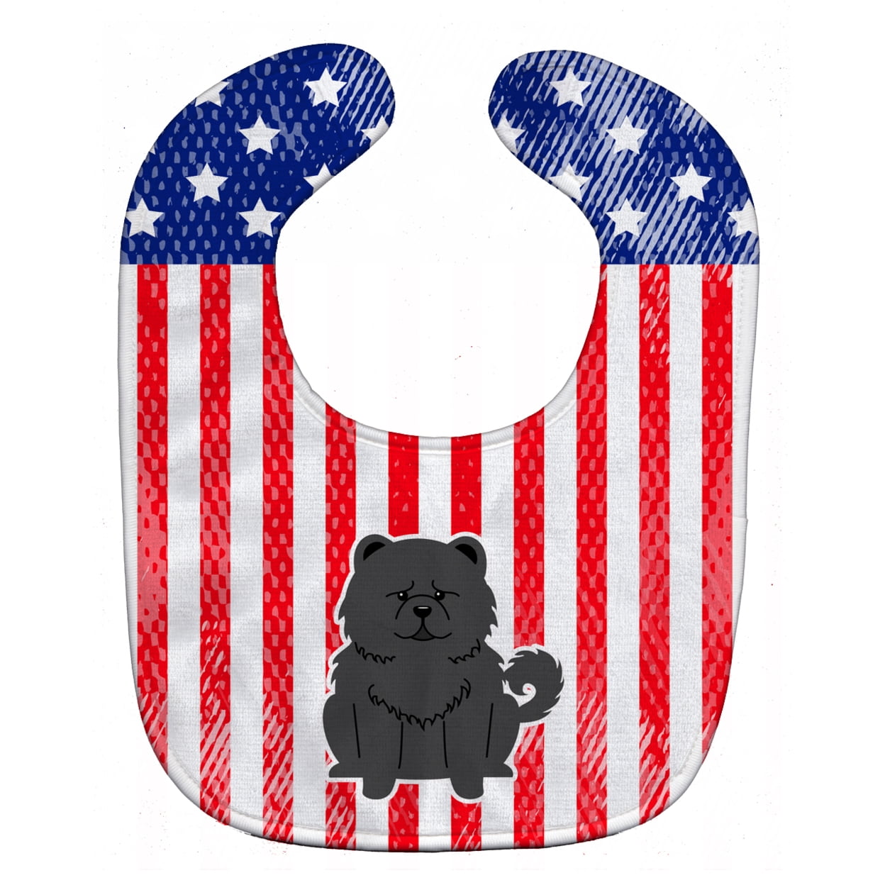 Bb3138bib Patriotic Usa Chow Chow Black Baby Bib