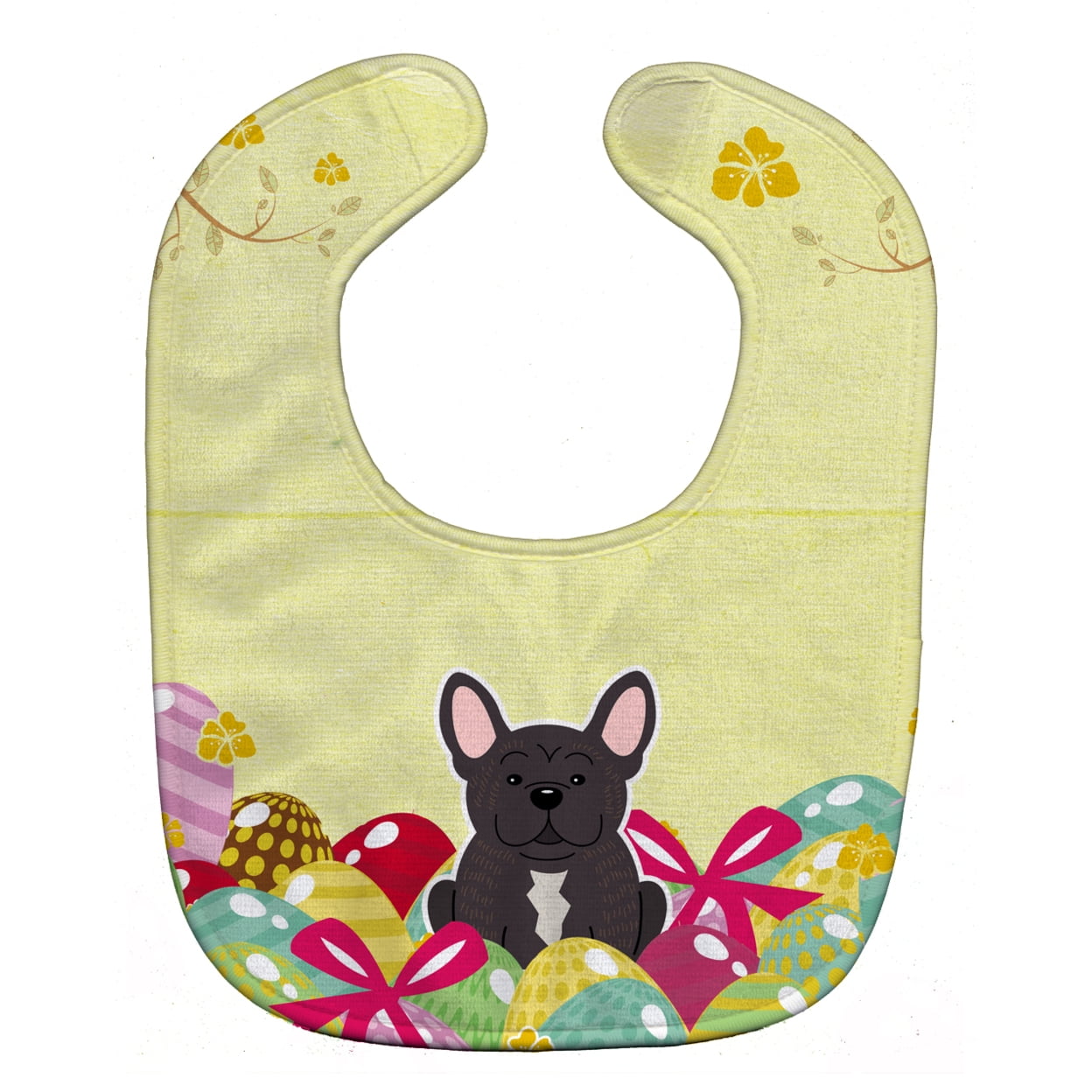 Bb6009bib Easter Eggs French Bulldog Brindle Baby Bib