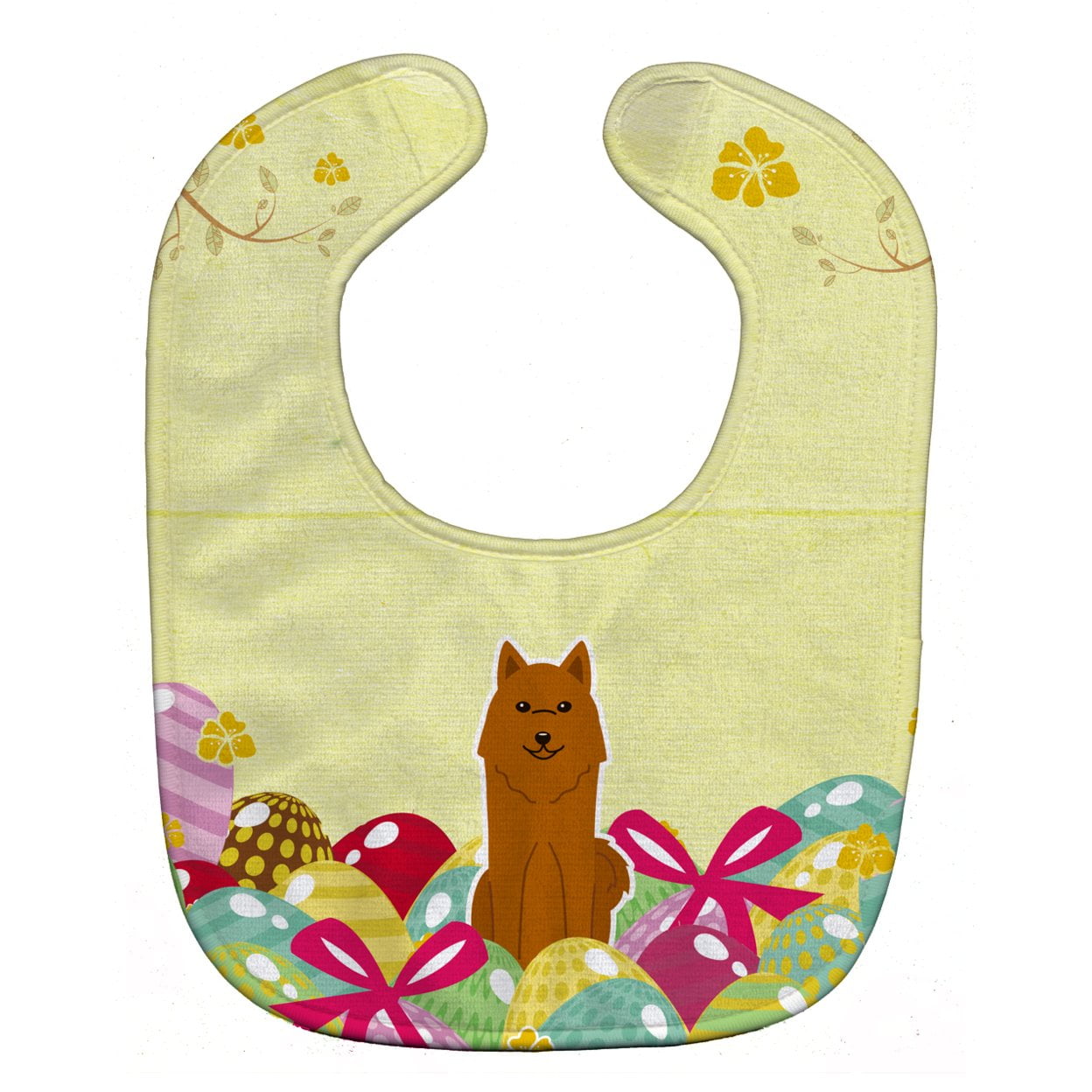 Bb6022bib Easter Eggs Karelian Bear Dog Baby Bib