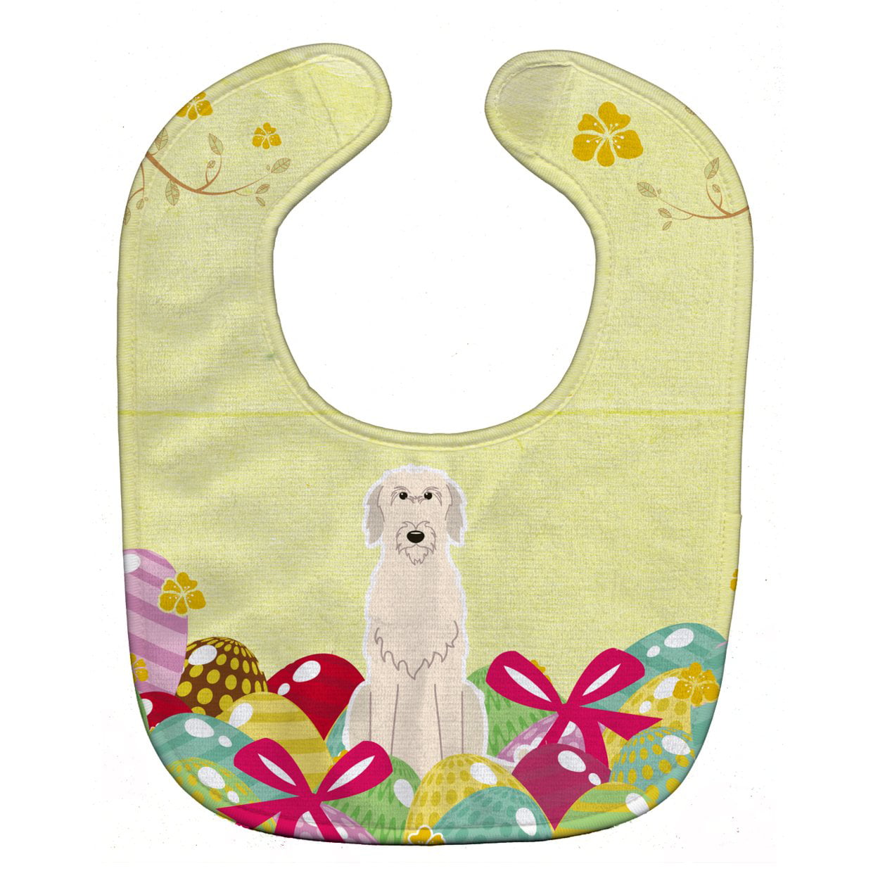 Bb6065bib Easter Eggs Irish Wolfhound Baby Bib