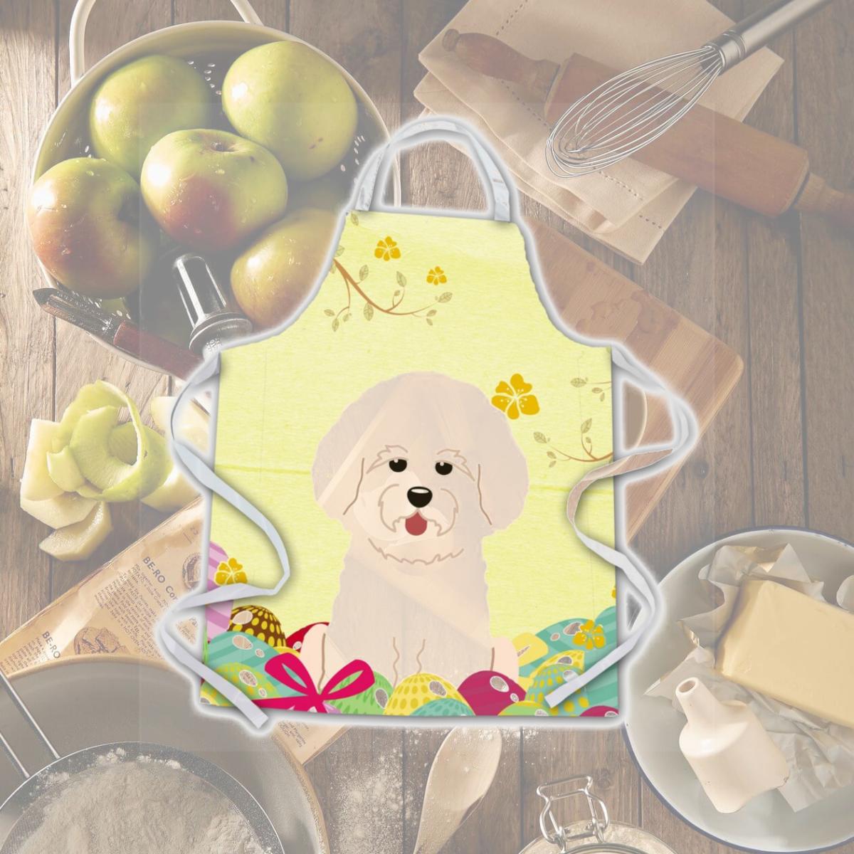 Picture of Carolines Treasures BB6075APRON Easter Eggs Bichon Frise Apron
