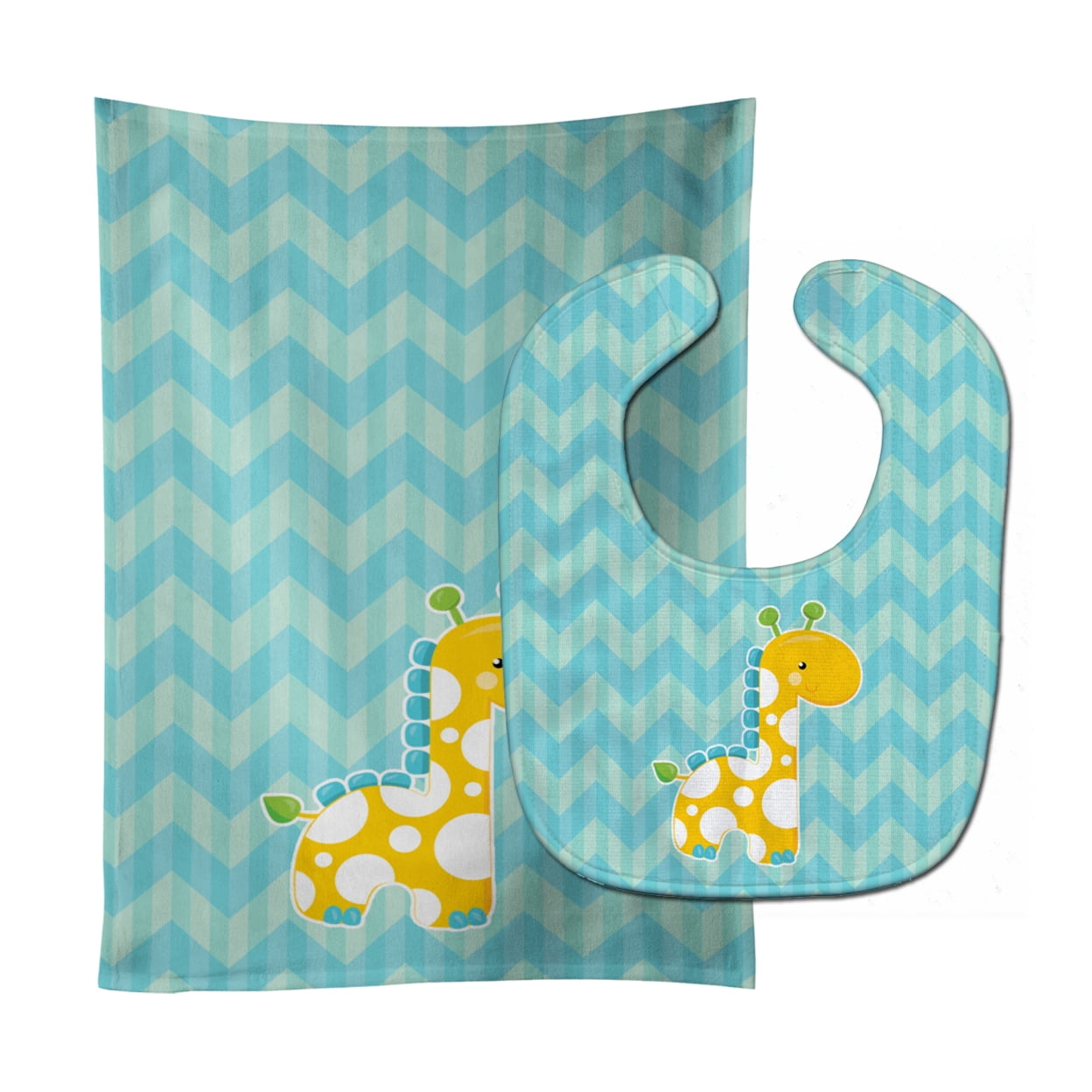 Bb6821stbu Boy Giraffe Baby Bib & Burp Cloth