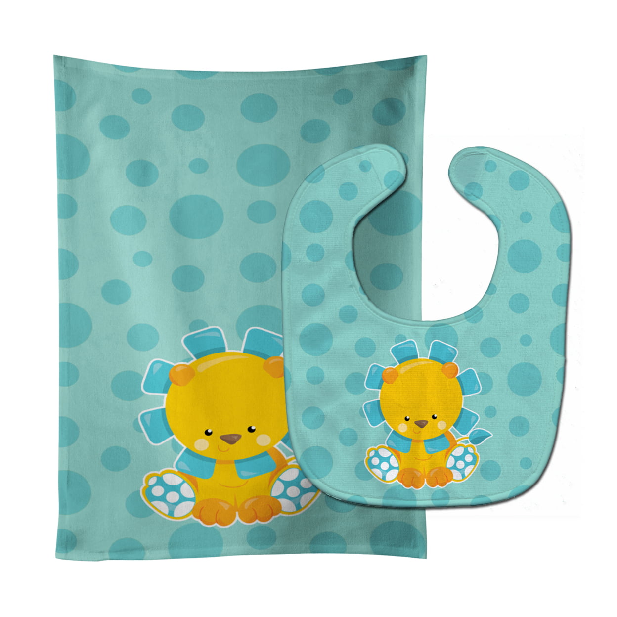 Boy Lion Baby Bib & Burp Cloth