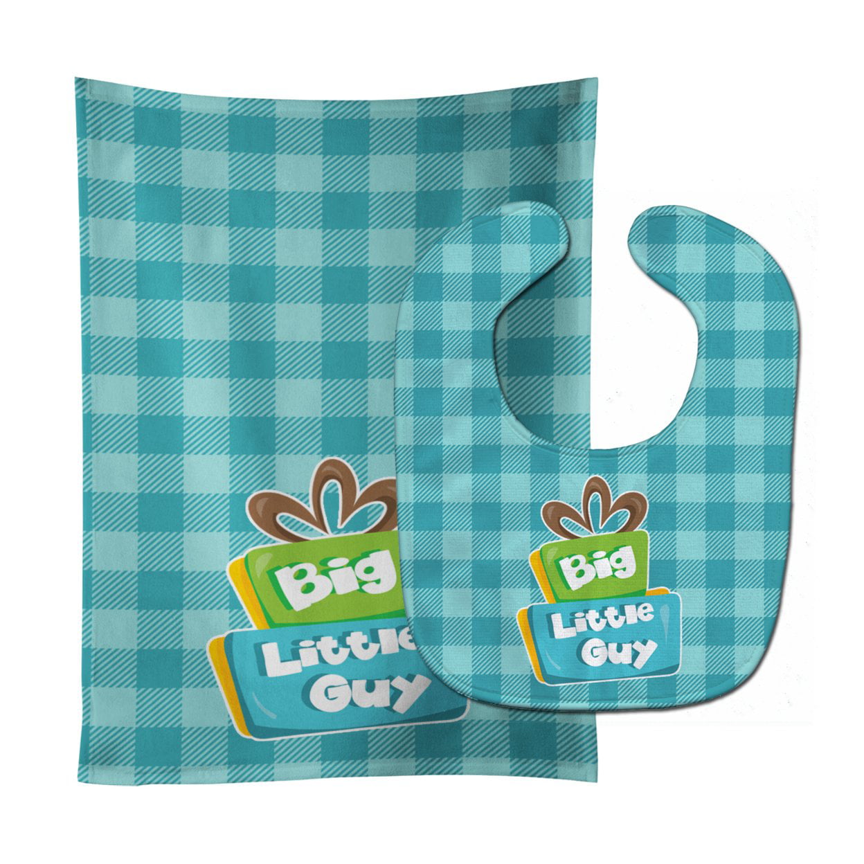 Bb6825stbu Boy Big Little Guy Baby Bib & Burp Cloth