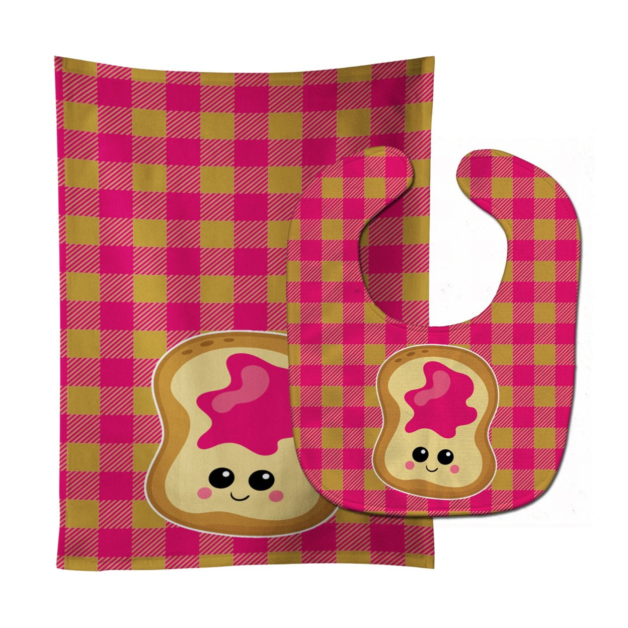 Bb6844stbu Jelly Toast Baby Bib & Burp Cloth