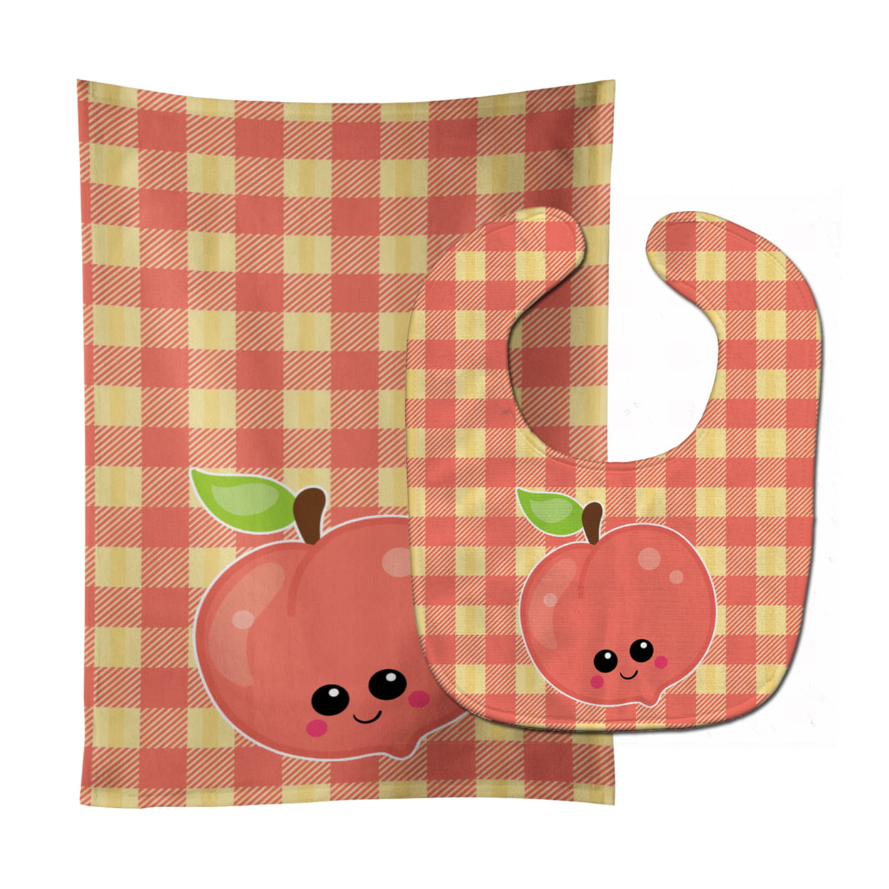 Bb6887stbu Perfectly Peach Baby Bib & Burp Cloth