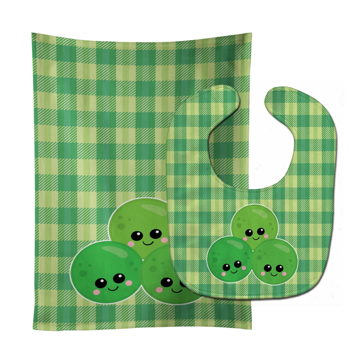 Bb6890stbu Three Peas Baby Bib & Burp Cloth