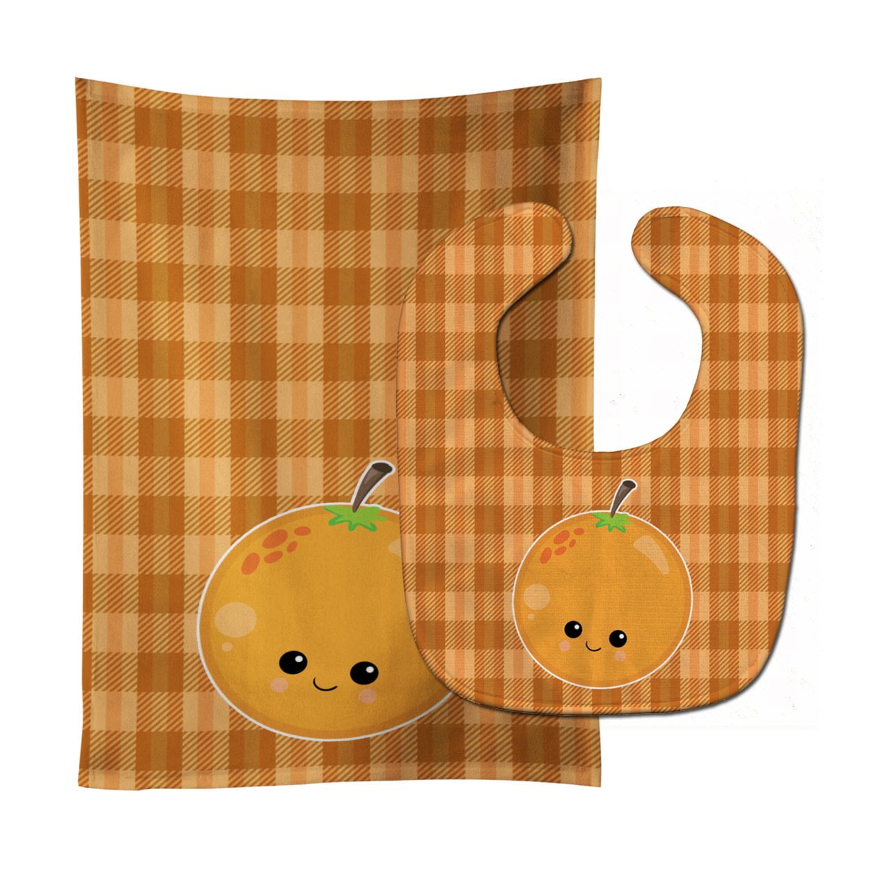 Bb6991stbu Orange Face Baby Bib & Burp Cloth