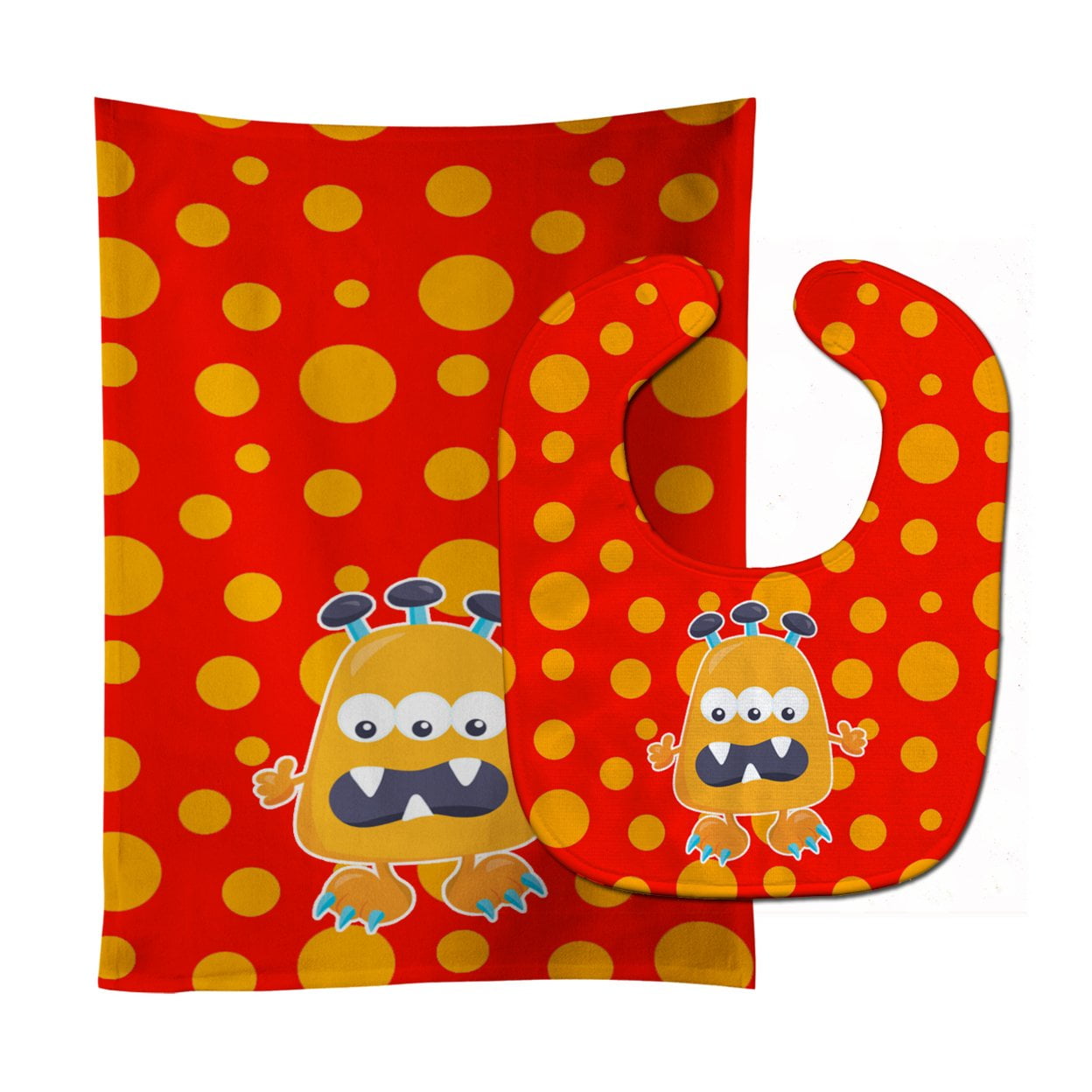 Bb7005stbu Little Monster Visonator Baby Bib & Burp Cloth