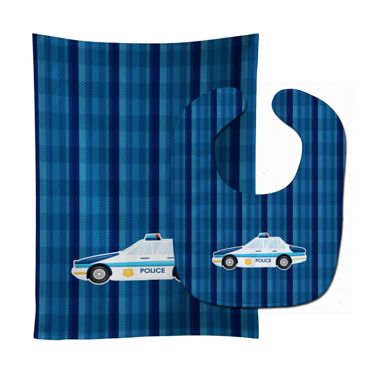 Police Car Baby Bib & Burp Cloth