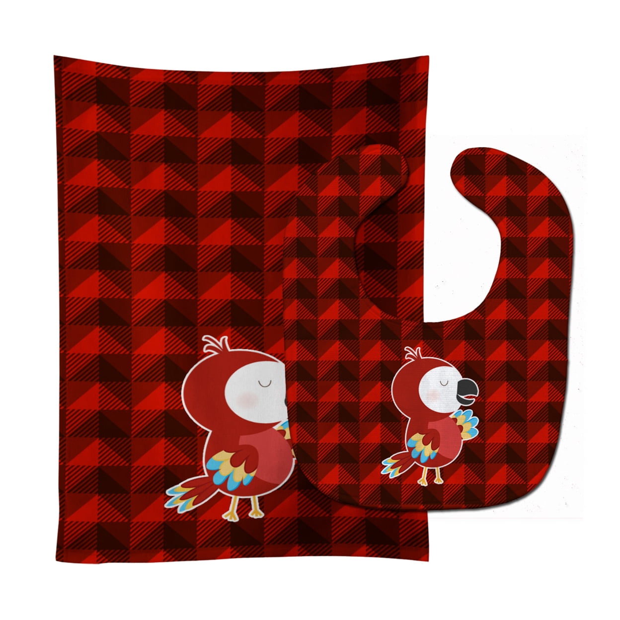 Bb7024stbu Parrot Baby Bib & Burp Cloth