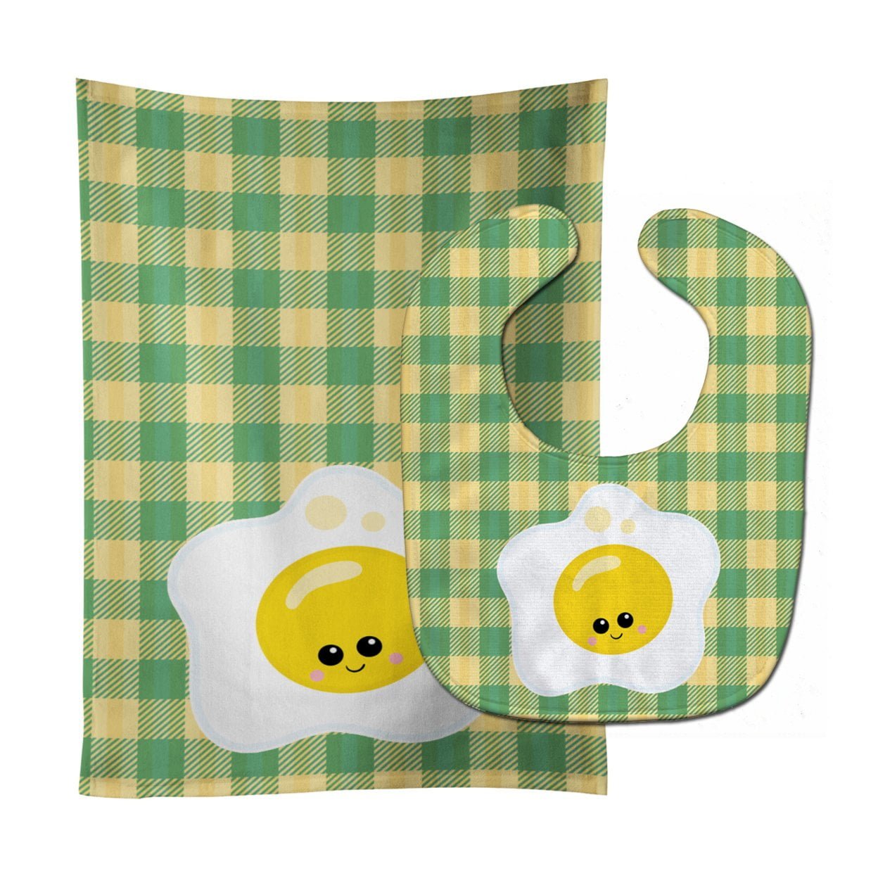 Bb7044stbu Fried Egg Face Baby Bib & Burp Cloth