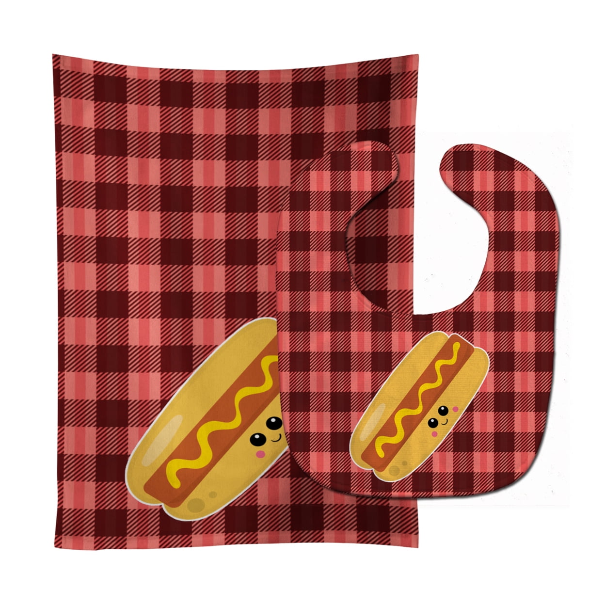 Bb7045stbu Hot Dog Face Baby Bib & Burp Cloth