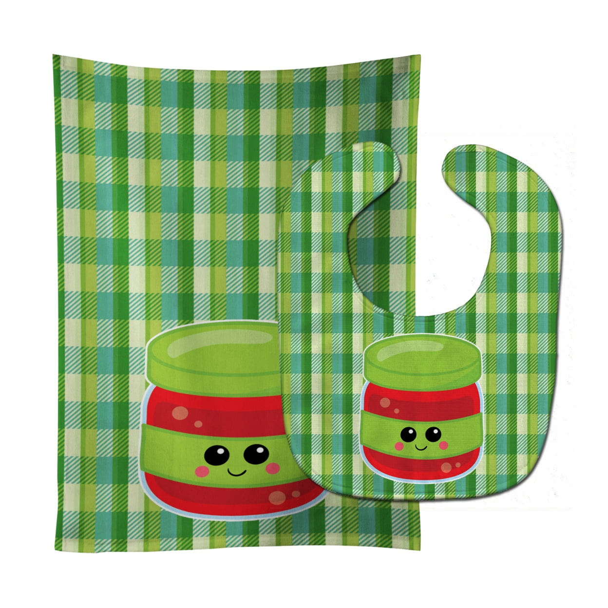 Bb7051stbu Jelly Jar Face Baby Bib & Burp Cloth