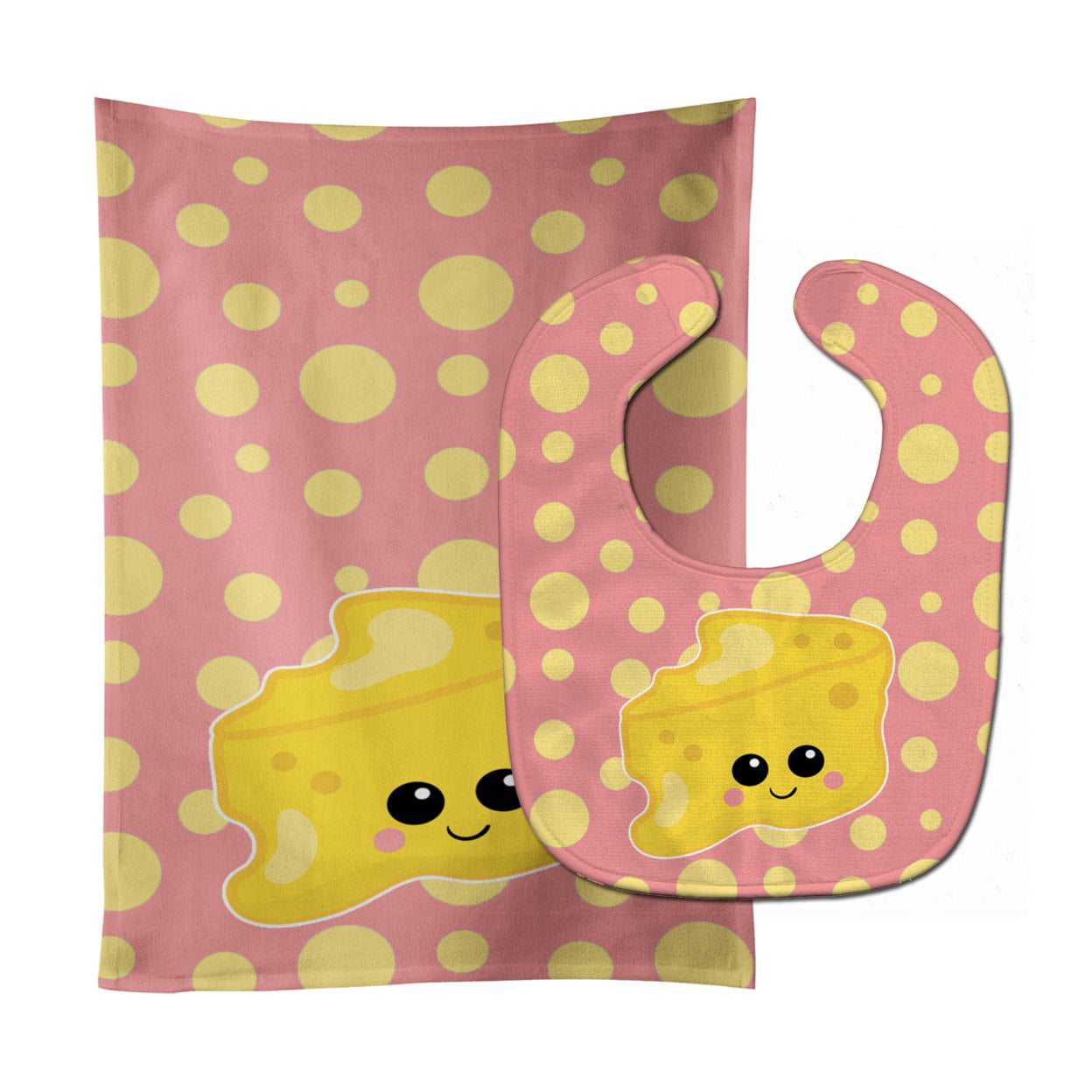 Bb7052stbu Cheese Head Face Baby Bib & Burp Cloth